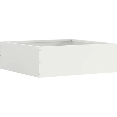 vidaXL Ограда за трева Бяло 40 x 40 x 13 cm Стомана (874704)