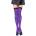 Leg Avenue Striped Nylon Thigh Highs 6005 Black & Purple