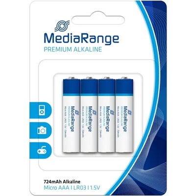 MediaRange Батерии алкални MediaRange Premium MRBAT101 LR3, ААА, 1.5V, 724mAh, 4бр (MRBAT101)