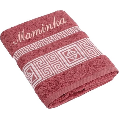 Bellatex Froté ručník řecká kolekce se jménem MAMINKA - 50x100 cm - terakota