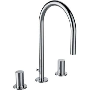 Laufen Kartell - Смесител за умивалник със сифон, монтаж с 3 отвора, хром H3123330042211 (H3123330042211)