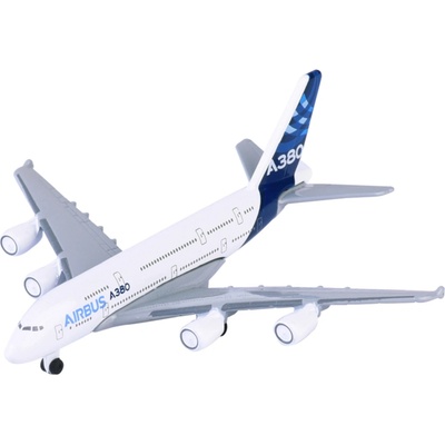 Majorette Kovový osobní letoun Airbus A380-800 bílý (11 cm)