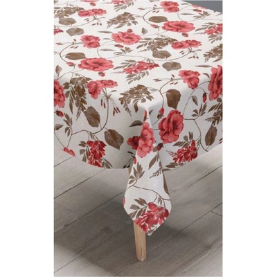 Obrus PVC 7A, metráž, 20 m x 140 cm, ruže červené s lístkami, IMPOL TRADE