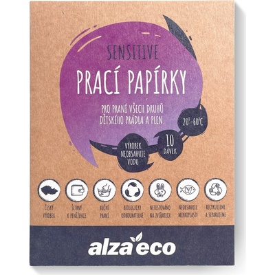 AlzaEco pracie papieriky Sensitive 10 praní