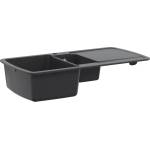 vidaXL Мивка за кухня с двойна чаша Гранит 96 x 50 x 31 см Графит (42053753)