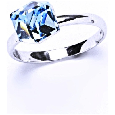 Čištín T 1230 stříbrný s krystalem Swarovski Akvamarin 6x