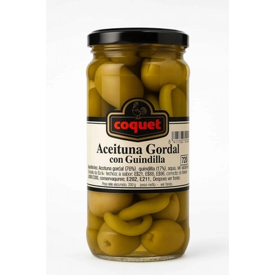 Coquet Zelené Olivy Gordal plněné chilli 720 ml