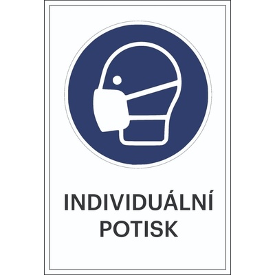 Bezpečnostní příkazové značení, Noste ochrannou masku, s možností individuálního textu – hliníkový kompozit, 500×750 mm