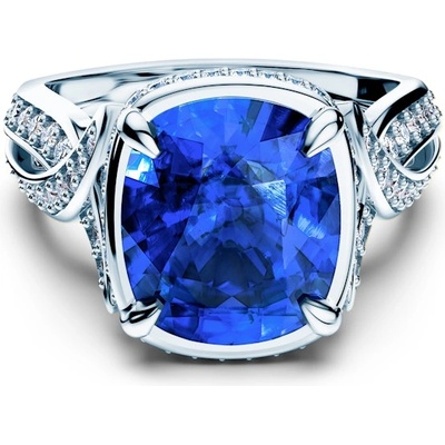 SAVICKI Пръстен Savicki: бяло злато, син сапфир, диаманти