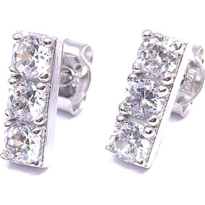 Jan Kos jewellery stříbrné náušnice s bílým kamenem 12119575