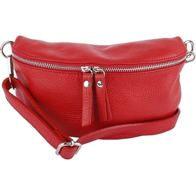 Talianske Červená talianska kožená belt bag kabelka Tinka