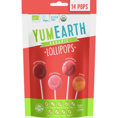 YumEarth Lízátka pomeranč meloun jahoda broskev 14 ks 87 g