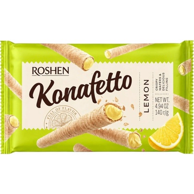 Konaffeto Oplatkové trubičky plněne náplní s citronovou příchutí 140 g