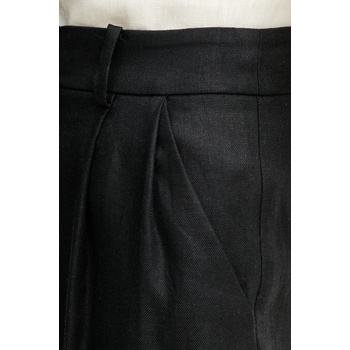 Luisa Spagnoli Ленен панталон Luisa Spagnoli в черно със стандартна кройка, с висока талия 542054 (542054)