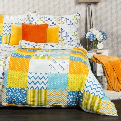 4Home krep povlečení Patchwork blue 140x200 70x90