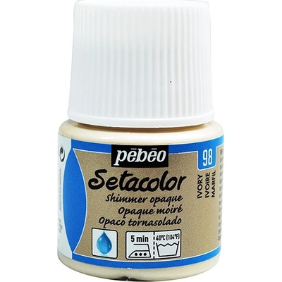 Farby na textil Pebeo Setacolor Opaque Shimmer 45 ml Shimmer ivory