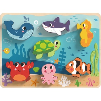 Tooky Toy Дървен 3D пъзел Tooky toy - Морско дъно (TK265)