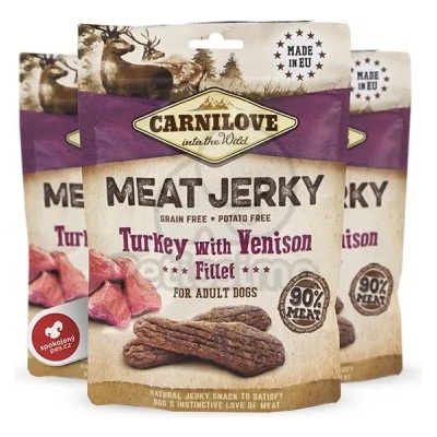 CARNILOVE Jerky Snack пуешко & еленско филе 100 г