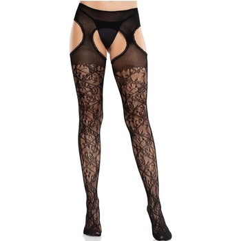Image 1 of Чорапогащник с жартиерен ефект, без дъно - Floral Garters Stockings S/M/L (D-243069)