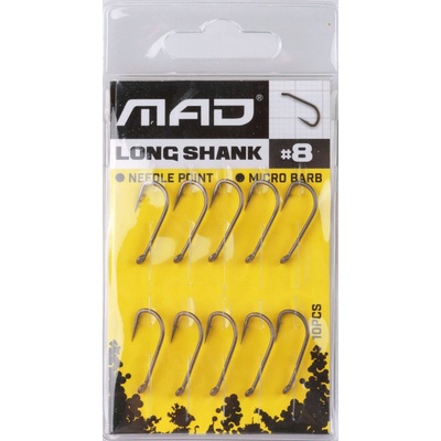MAD Long Shank Hook vel.8 10 ks