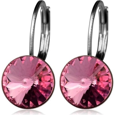 Nubis ocelové náušnice s krystaly Swarovski blush rose NBS08-BR