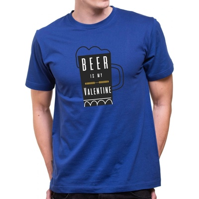 Fajntričko tričko Beer is My Valentine tmavo modrá