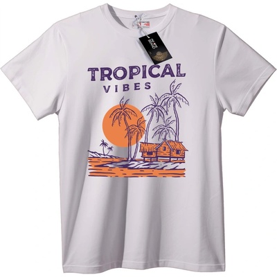 NOONEBRAND Тениска Тропически Вибове - 5XL, White