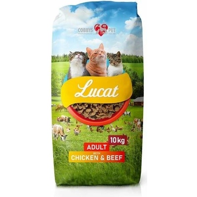 COBBYS PET LUCAT Adult Chicken & Beef plnohodnotné s hovězím a kuřecím masem 10 kg