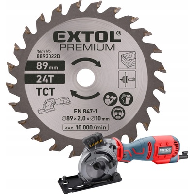 EXTOL PREMIUM Kotouč pilový s SK plátky, Ř89 x 1,0 x 10 mm, 24T