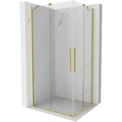 Mexen Velar Duo плъзгаща се душ кабина 90 x 80 см, прозрачна, златна четка - 871-090-080-02-55 (871-090-080-02-55)