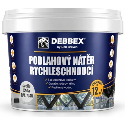 Podlahový nátěr Den Braven RYCHLESCHNOUCÍ, kbelík 4 kg, šedý – Hledejceny.cz