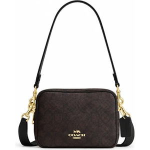 Coach Дамска чанта Coach Mini Carey Crossbody In Signature Canvas, Тъмнокафява (CEK69-BLACK)