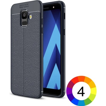 Samsung Galaxy A6 (2018) Удароустойчив Litchi Skin Калъф и Протектор