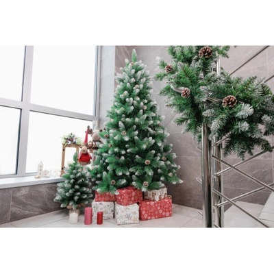 Stromček MagicHome Vianoce Albero, jedľa, zasnežené konce, so šiškami, 180 cm