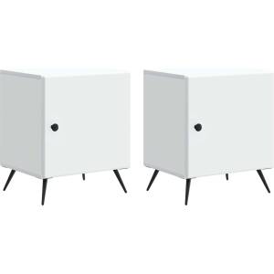vidaXL Нощен шкаф 2 бр. Бяло 43 x 34, 5 x 50 см Инженерна дървесина (895486)