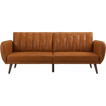 Novogratz Оранжев разтегателен диван в имитация на кожа 207 cm Brittany - Novogratz (2115309N)