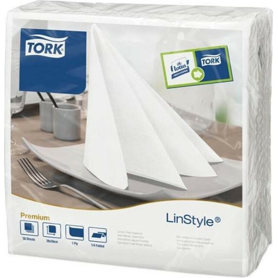 Tork obrúsky 50 LinStyle bílé Premium 39x39cm