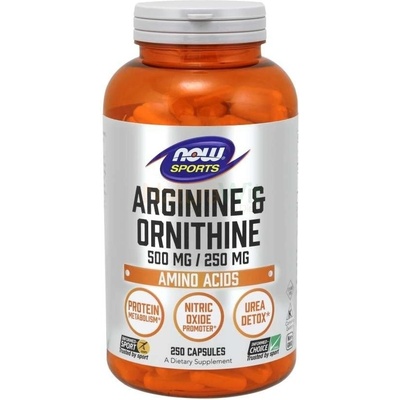 Now Foods L-Arginin a L-Ornithin 250 kapslí