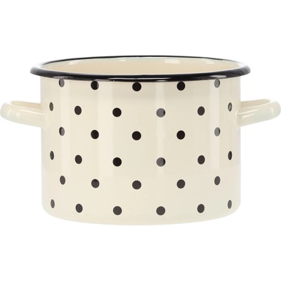 CHOMIK Smaltovaný hrniec 3 l 18 cm biely s bodkami CH-EMA3400