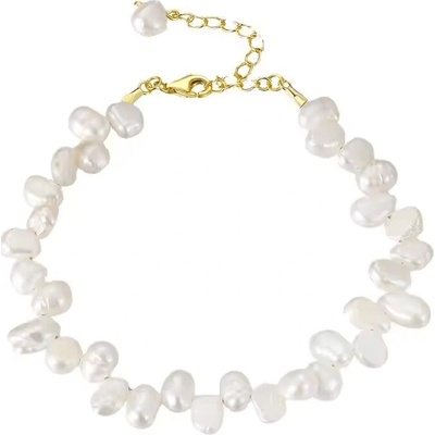 Olivie strieborný perlový náramok GOLD 9055