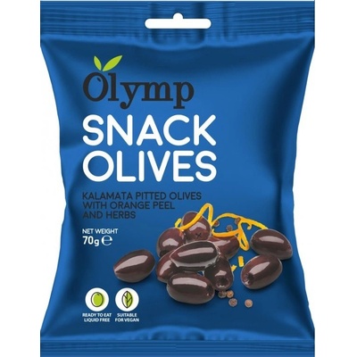 Olymp Snack Olivy Kalamata bez kôstky s pomarančovou kôrou a bylinkami 70 g