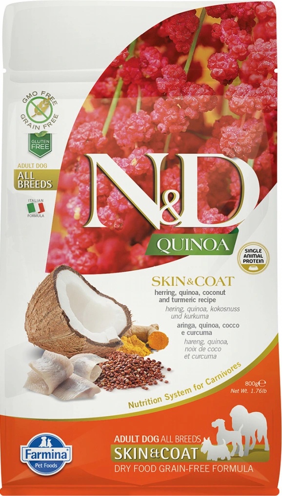 N&D Quinoa Dog Adult All Breeds Skin & Coat Grain Free Herring & Coconut 7 kg N&D Quinoa Dog Adult All Breeds Skin & Coat Grain Free Herring & Coconut 7 kg