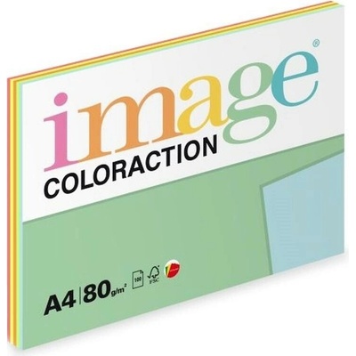 Farebný xerografický papier Coloraction 80 g A4 mix farieb reflexný 100 ks/bal.