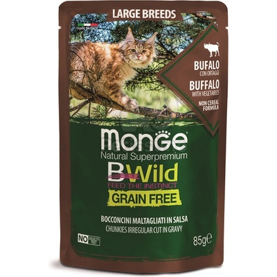 Monge BWild Grain Free мокра храна за големи котки - бизони със зеленчуци 85 г