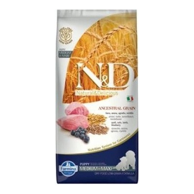 N&D Ancestral Grain Puppy Medium & Maxi Lamb & Blueberry 3 x 12 kg