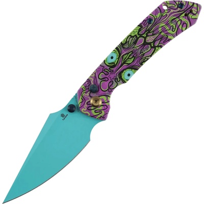 Tenable Knives Fenrir Světle zelený povlak 14C28N, Jade G10+ Fialový nemrtvý potisk