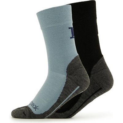 Heber Peak Детски спортни чорапи Heber Peak Kid's EvergreenHe. Hiking Crew Socks 2-Pack Walking socks - Black / Light Blue - размер 27-30 (EU) (201-6877-0311)