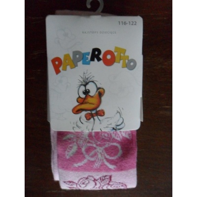 Paperotto dětské vzorované punčochové kalhoty růžové s ornamenty