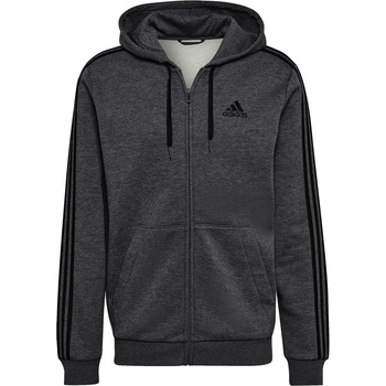 Image 1 of Adidas Мъжки суичър Adidas Essentials Fleece 3-Stripes Full-Zip Hoodie Mens - DrkGrey/Black