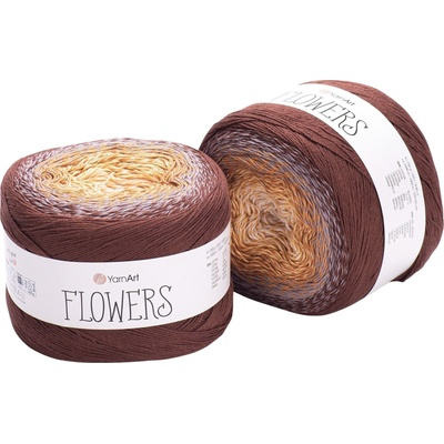 YARNART Flowers 284 Brown Плетива прежда (Flowers 284)